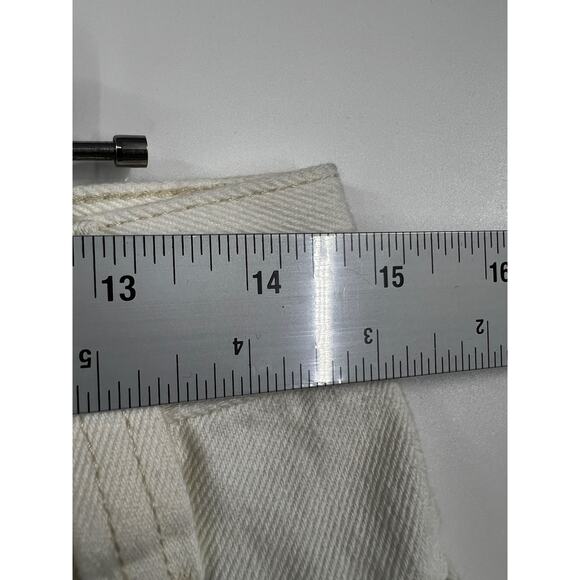 We The Free Free People Side Car White Denim Raw Hem Mini Skirt Size 26 - Picture 10 of 11